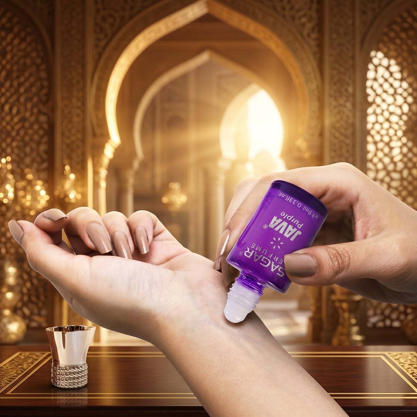 Attar perfume oil in use, suitable for daily wear