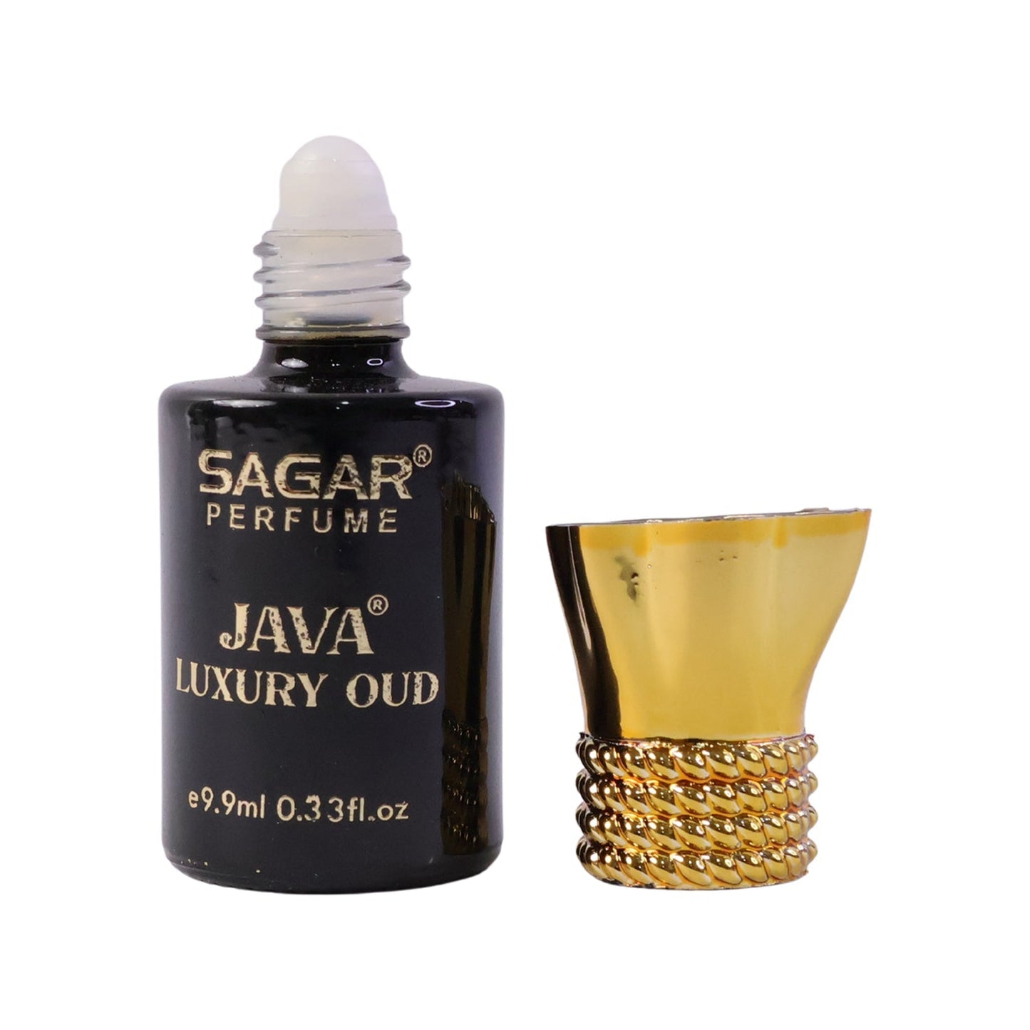 Attar bottle with white background showing compact size