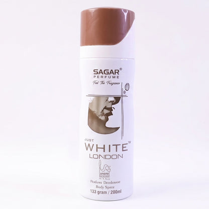Can of men's body spray with white background