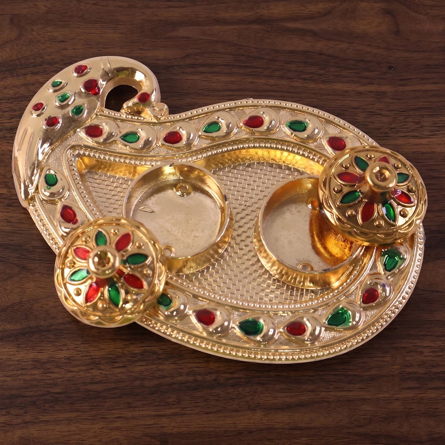 Golden Tika box being used in a traditional ritual