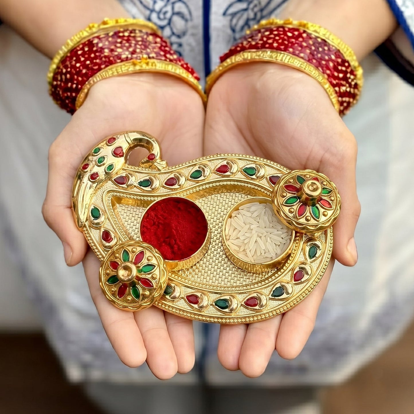 Golden Kumkum Kankavati for festive occasions