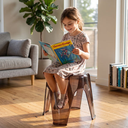Versatile plastic stool for sitting in home, garden, or outdoor setting