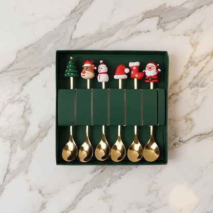 Close-up of cartoon golden spoon detail
