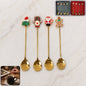 Mix golden cartoon spoon set with playful design for kids and adults