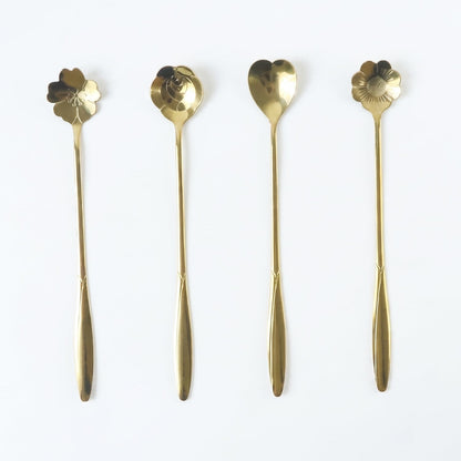 Steel golden mini spoons for home or gifting