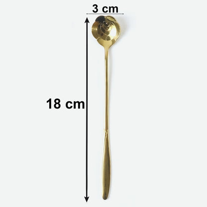 Size guide for mini golden serving spoons