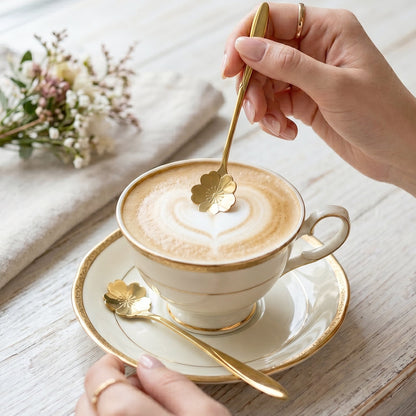 Mini spoons for coffee serving in stylish golden finish