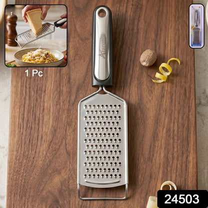 Flat stainless steel cheese grater pack for easy storage