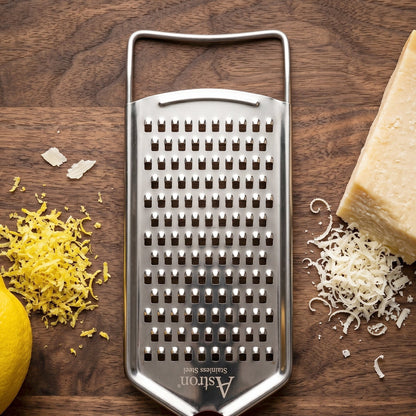 Stainless steel zesting and grating tool
