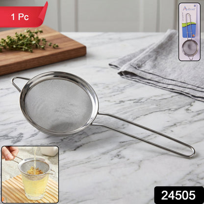Pack of stainless steel fine mesh tea strainers for brewing and straining