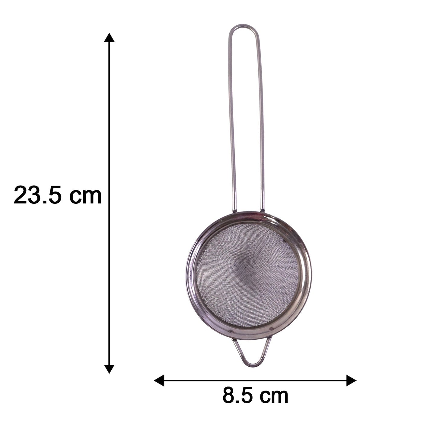 Tea strainer size guide showing dimensions