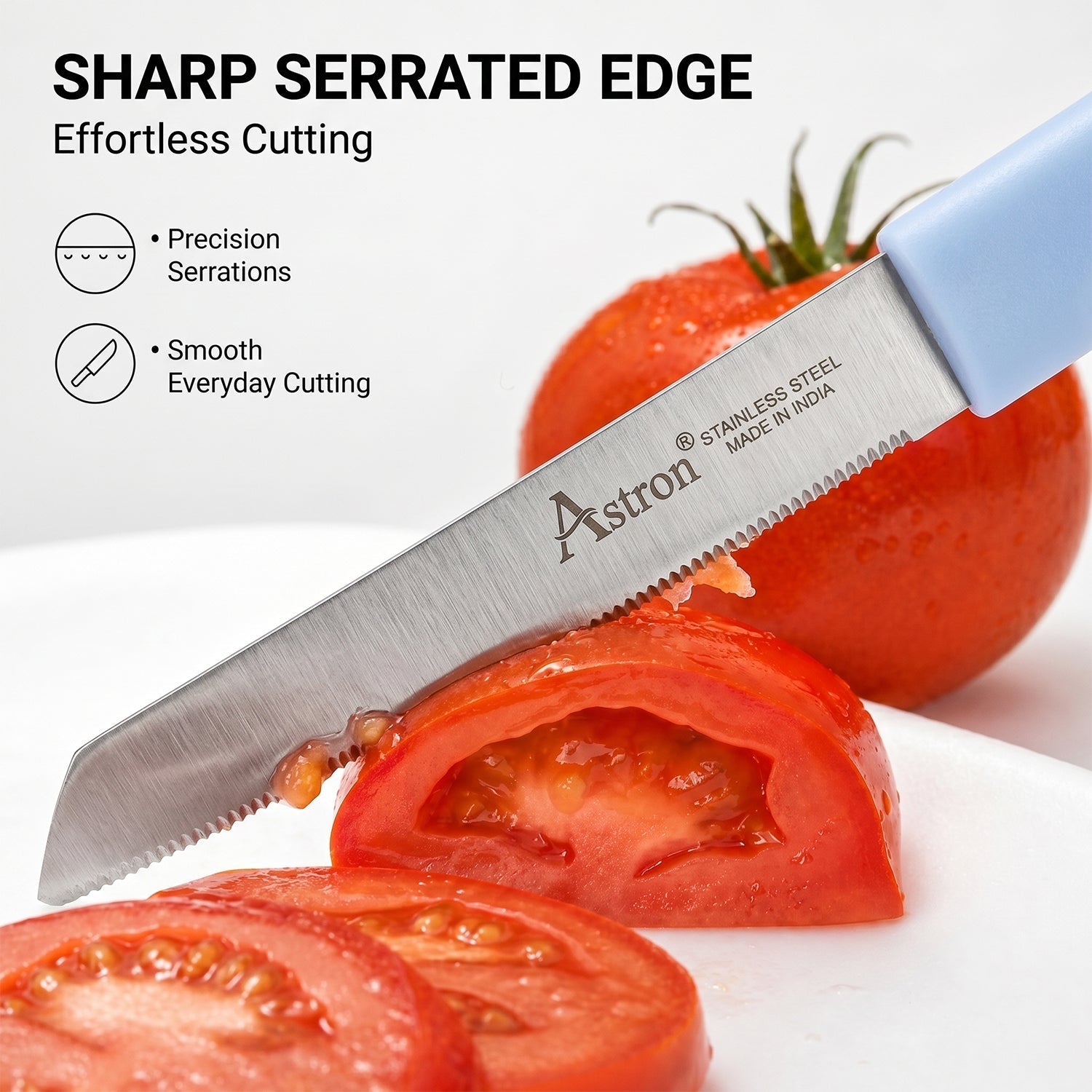Kitchen design with stainless steel knife set