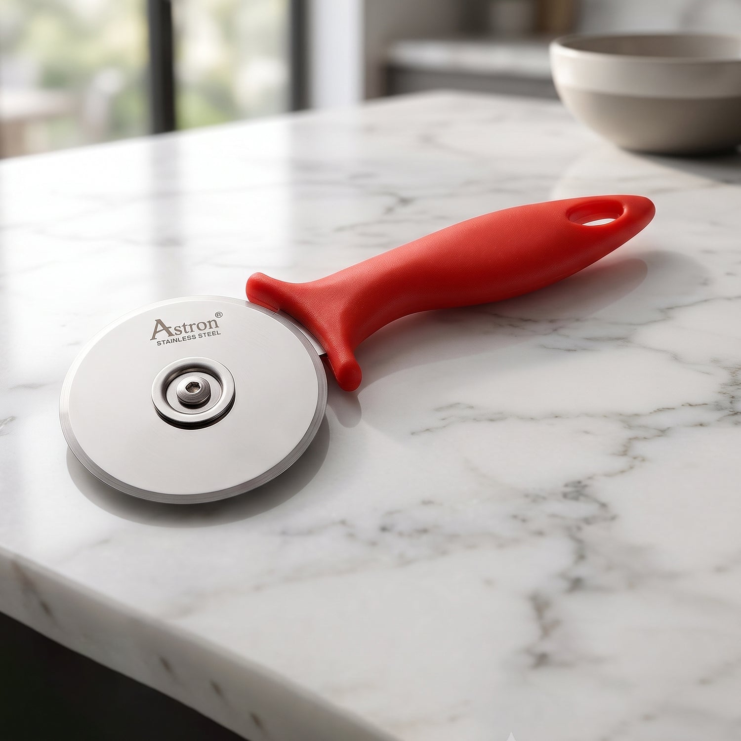 Sharp stainless steel pizza slicer for precise cuts