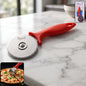 Stainless steel pizza cutter with plastic handle for effortless slicing