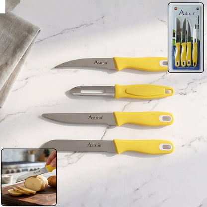 Stainless steel kitchen knife and peeler combo set design