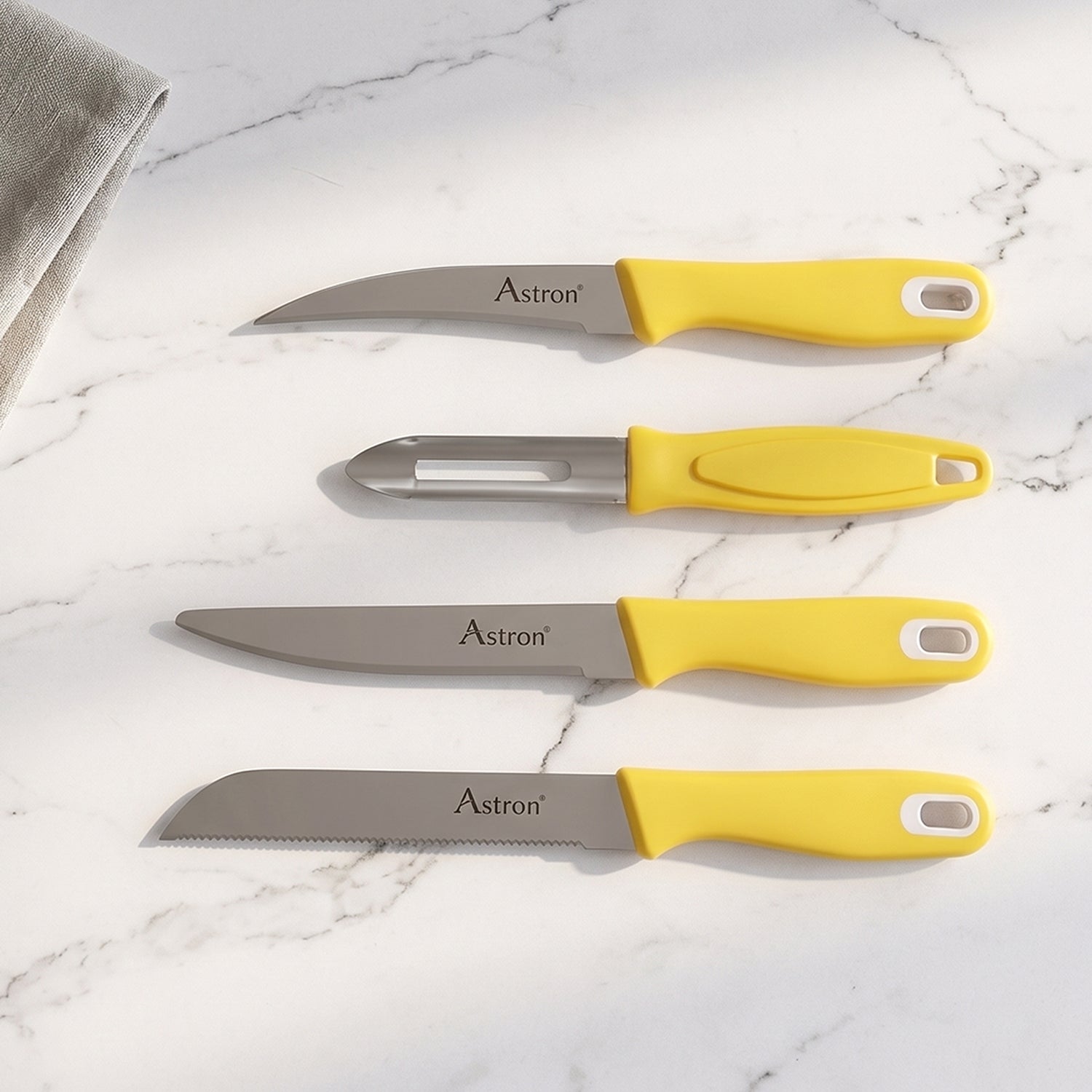 High-quality stainless steel kitchen knives with plastic handles