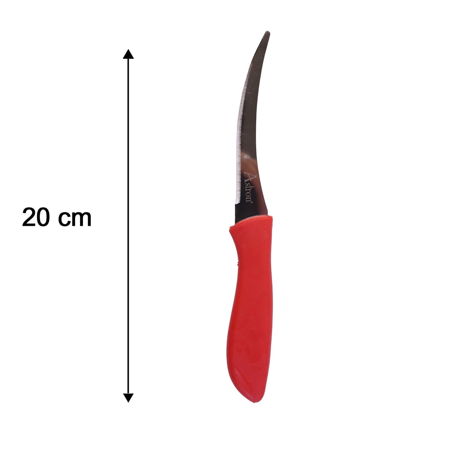 Kitchen knives displayed with size measurement