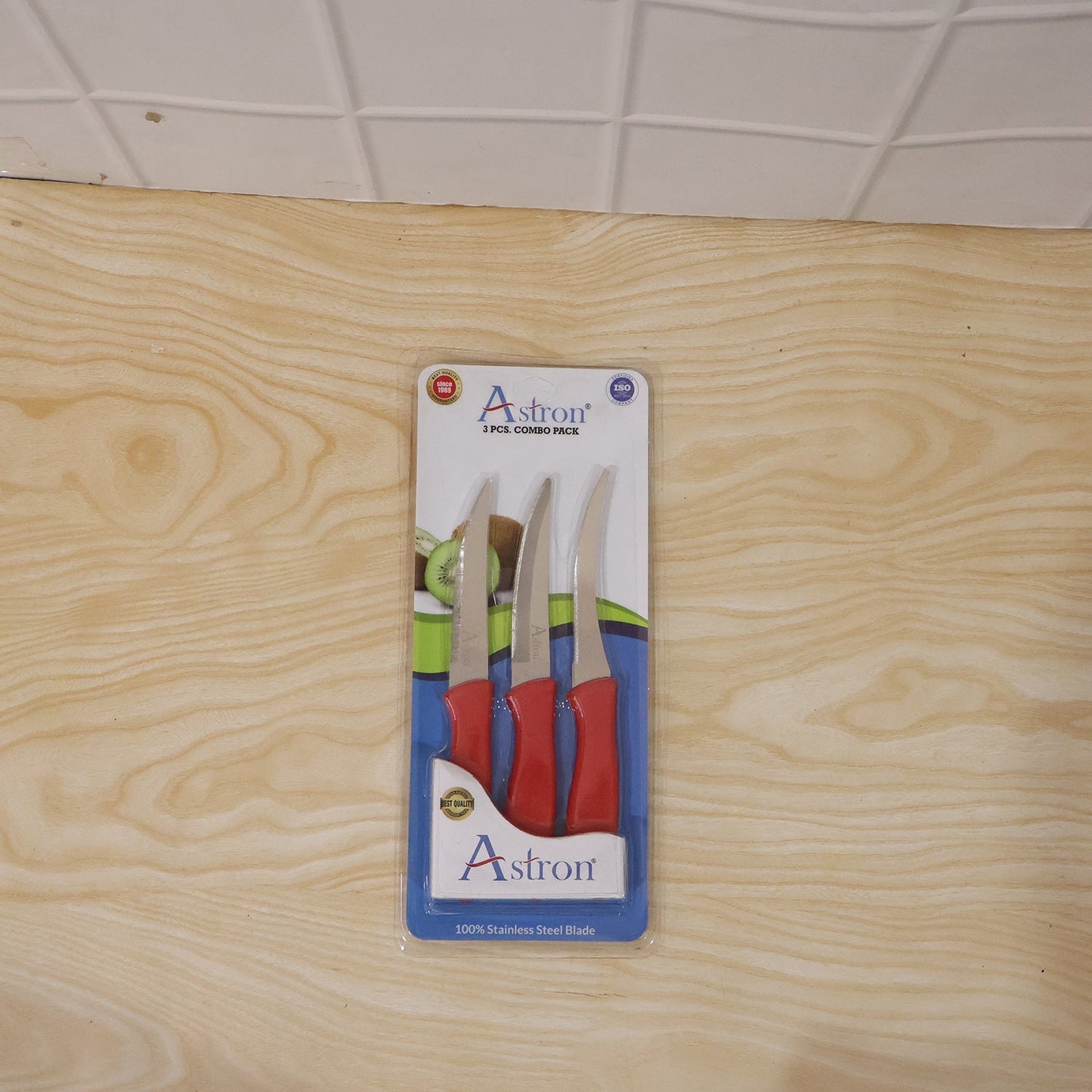 Peeling an apple with stainless steel knife