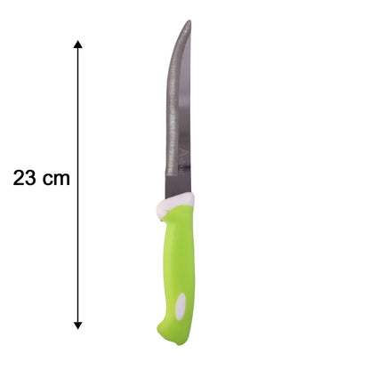 Kitchen knife with measurement markings for scale