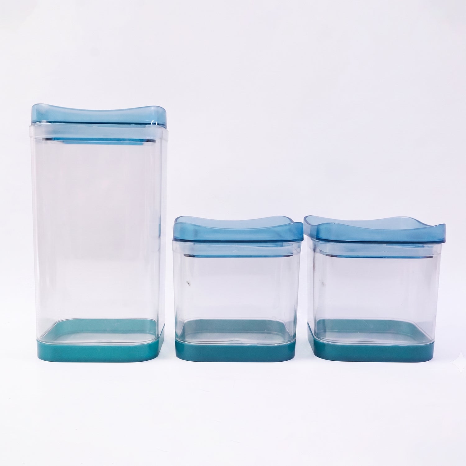 Space-saving stackable food storage containers in a modern kitchen setting