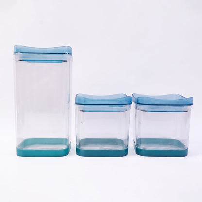 Space-saving stackable food storage containers in a modern kitchen setting