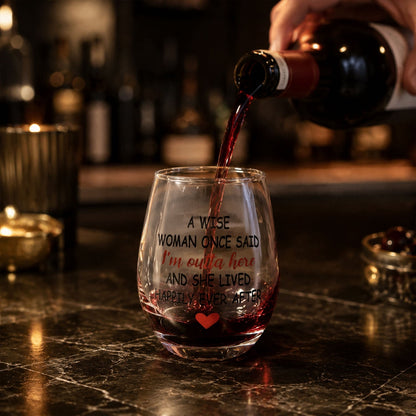 Stylish quote glass wine tumbler for daily beverages