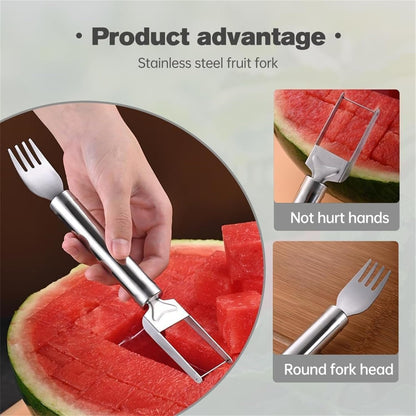 Kitchen use of fruit fork slicer