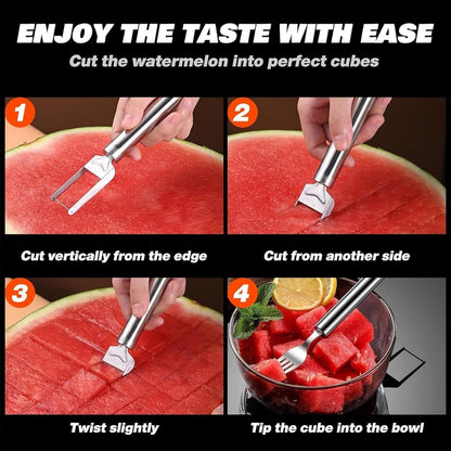 Watermelon fork slicer fruit tool for serving