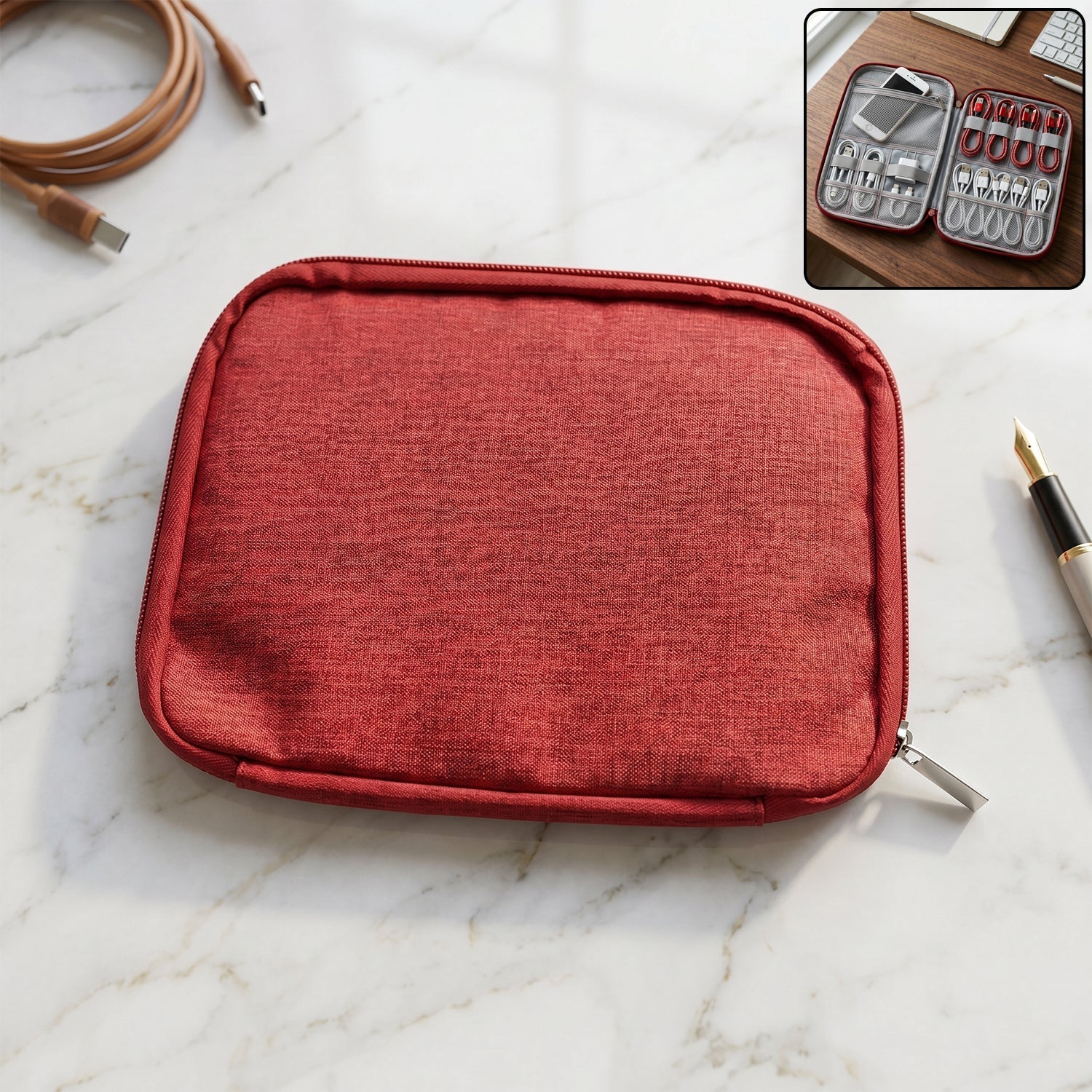 Multi zip pouch travel toiletry organizer for cosmetics and toiletries