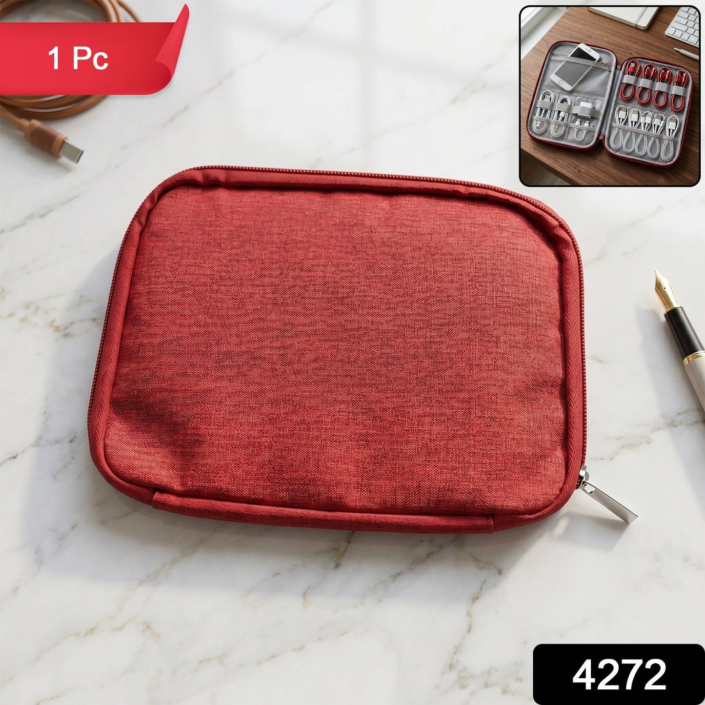 Assorted color multi zip pouch for travel and everyday organization