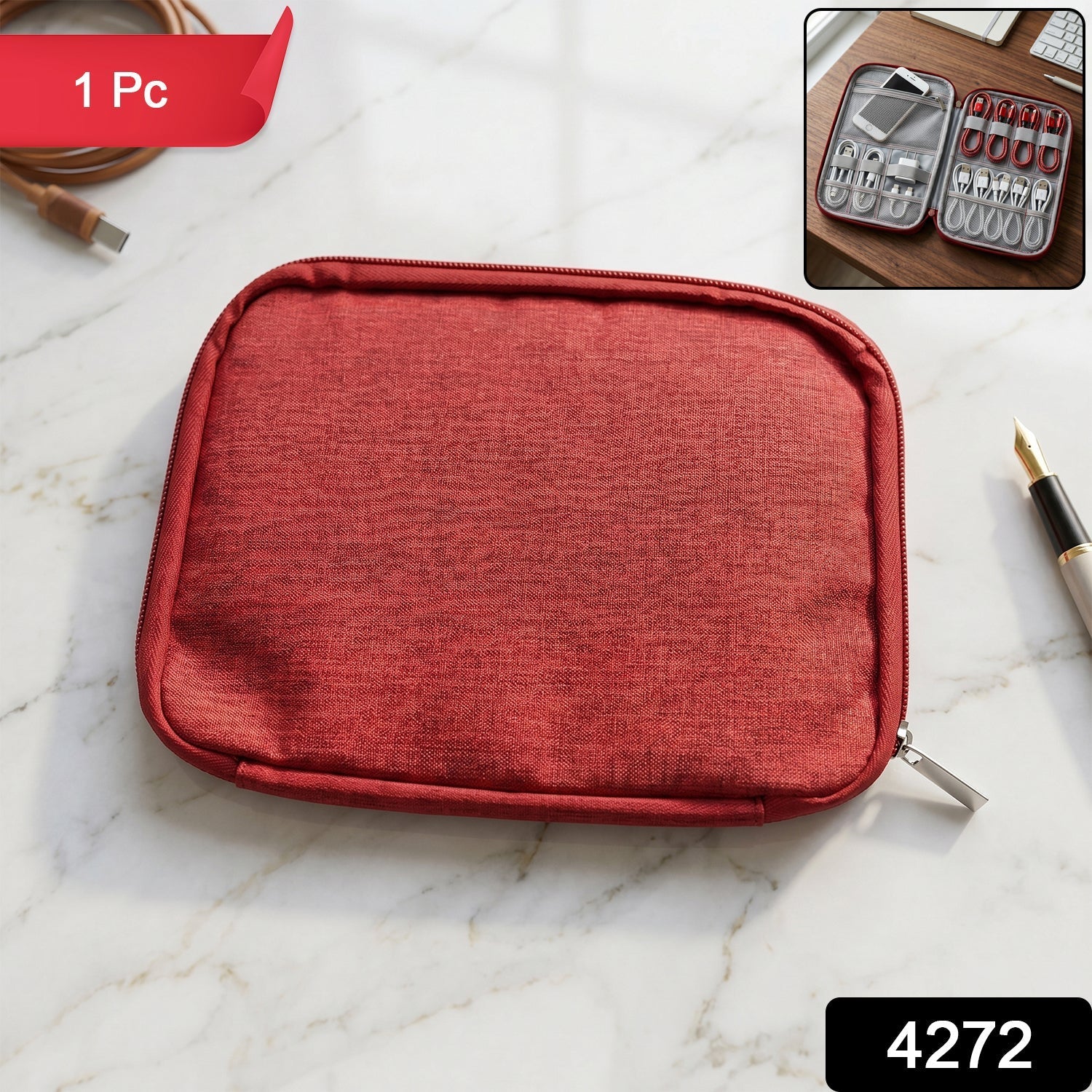 Assorted color multi zip pouch for travel and everyday organization