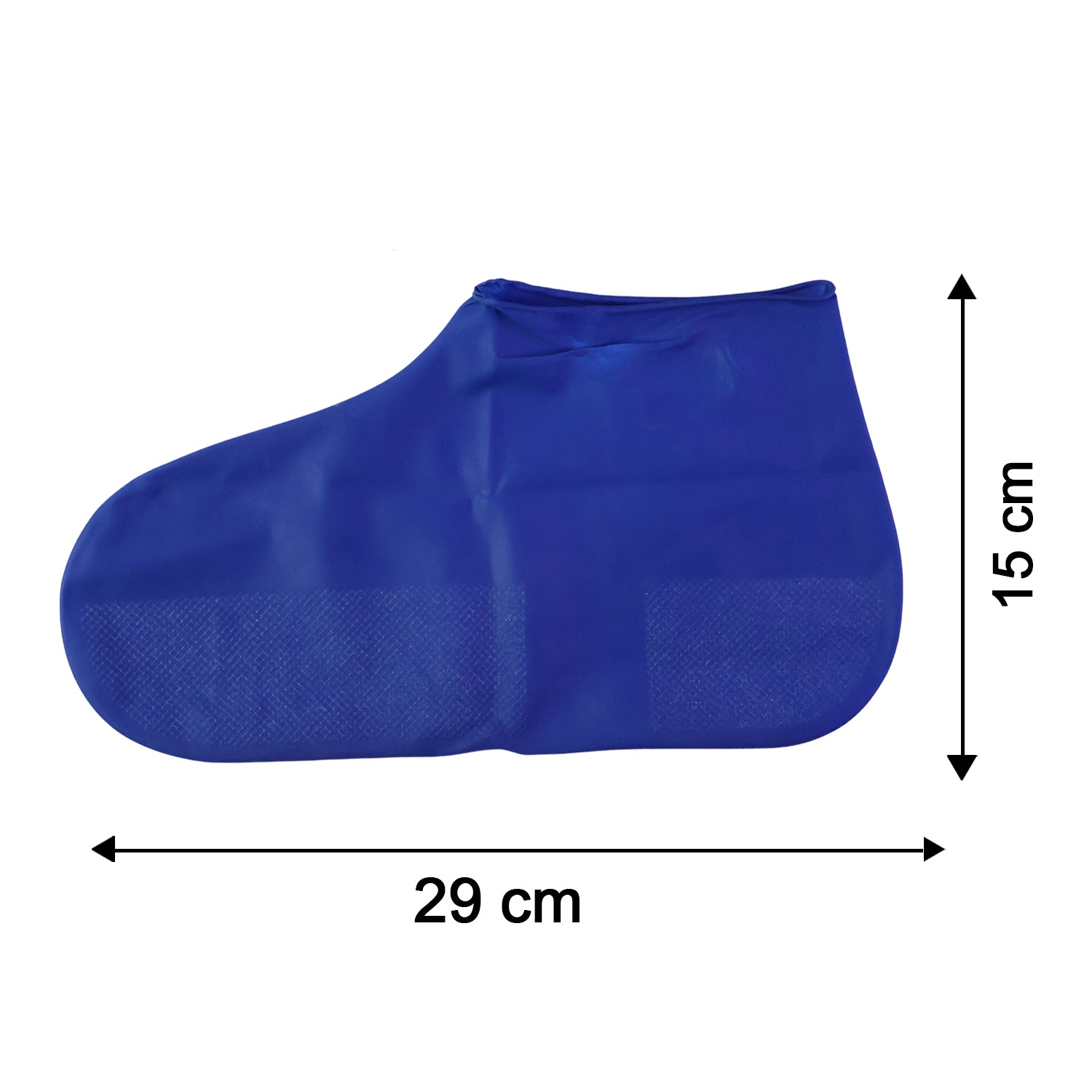 Silicone shoe cover with anti-slip textured sole on wet surface
