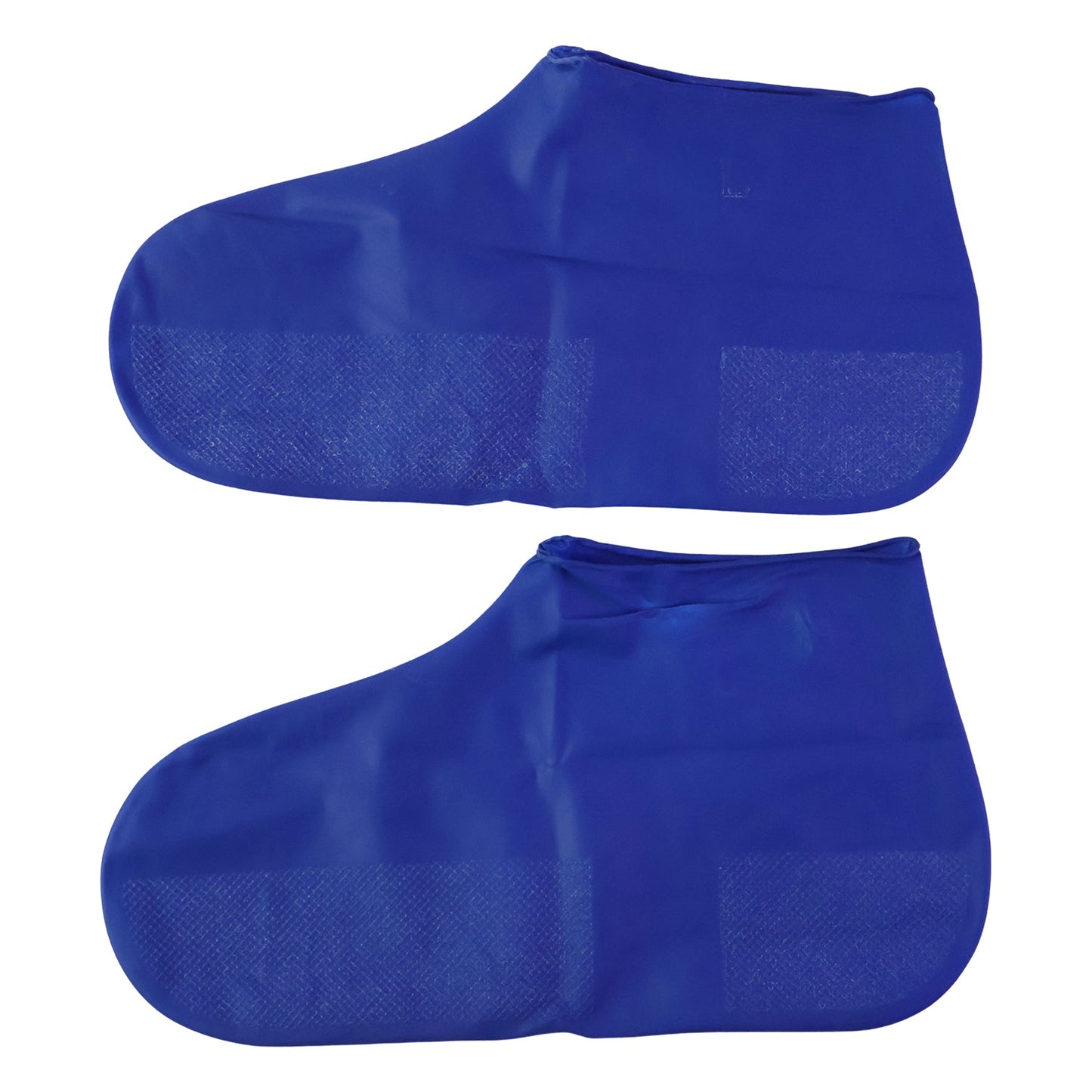 Outdoor scene with person wearing waterproof silicone shoe cover in rain
