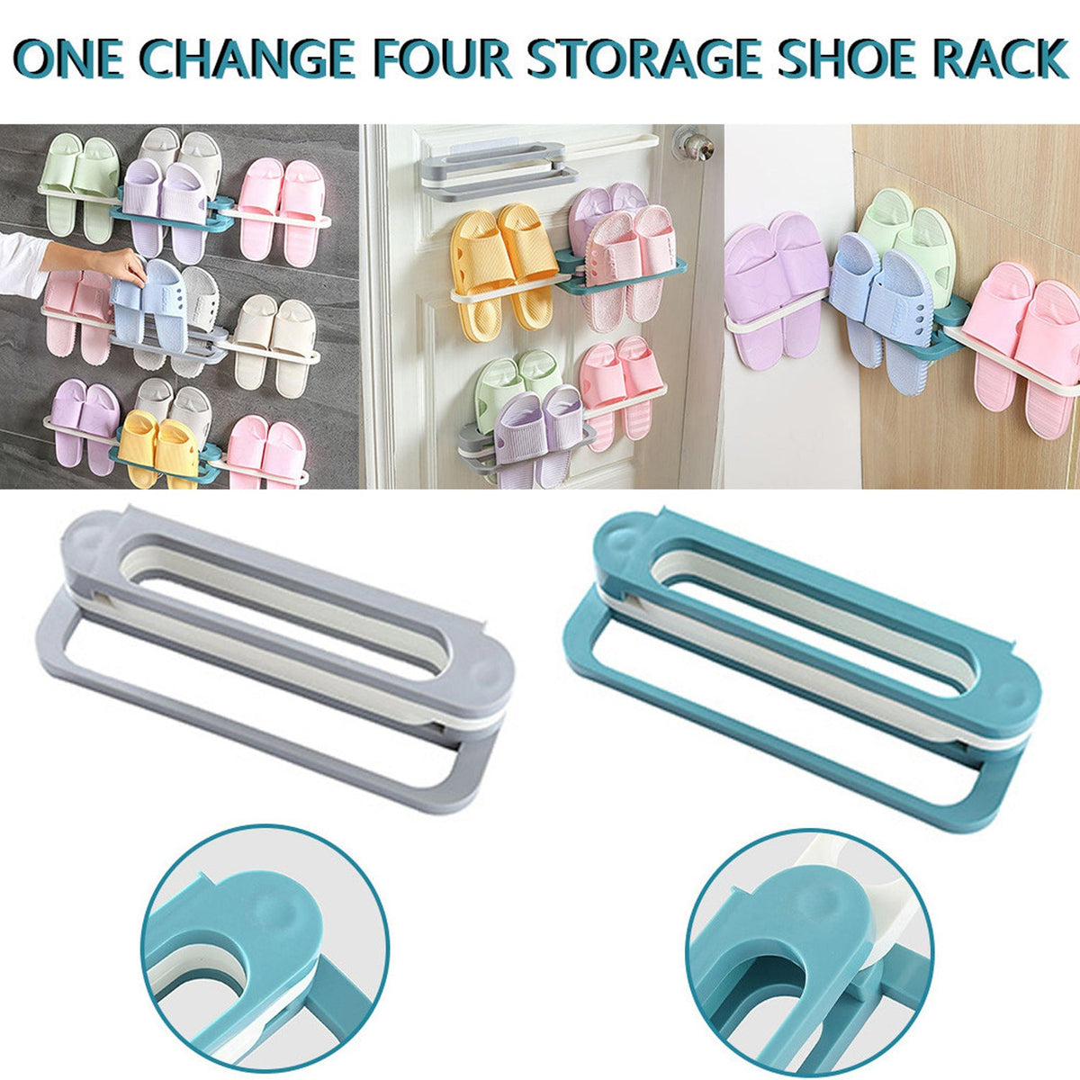 Multipurpose rack demonstrating use for hanging towels and small clothes items.