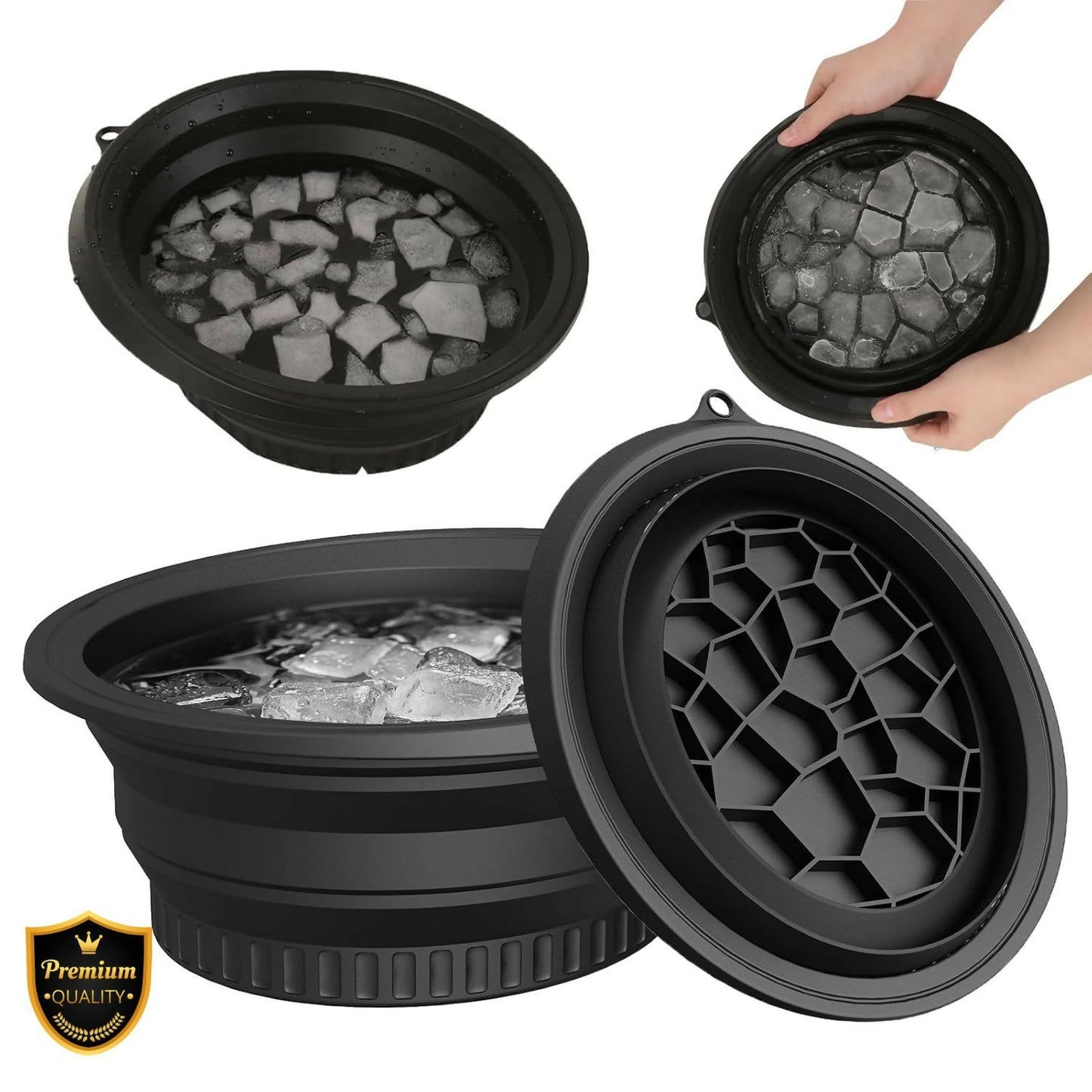 Main image showing  Silicone Face Ice Bowl's flexible silicone design