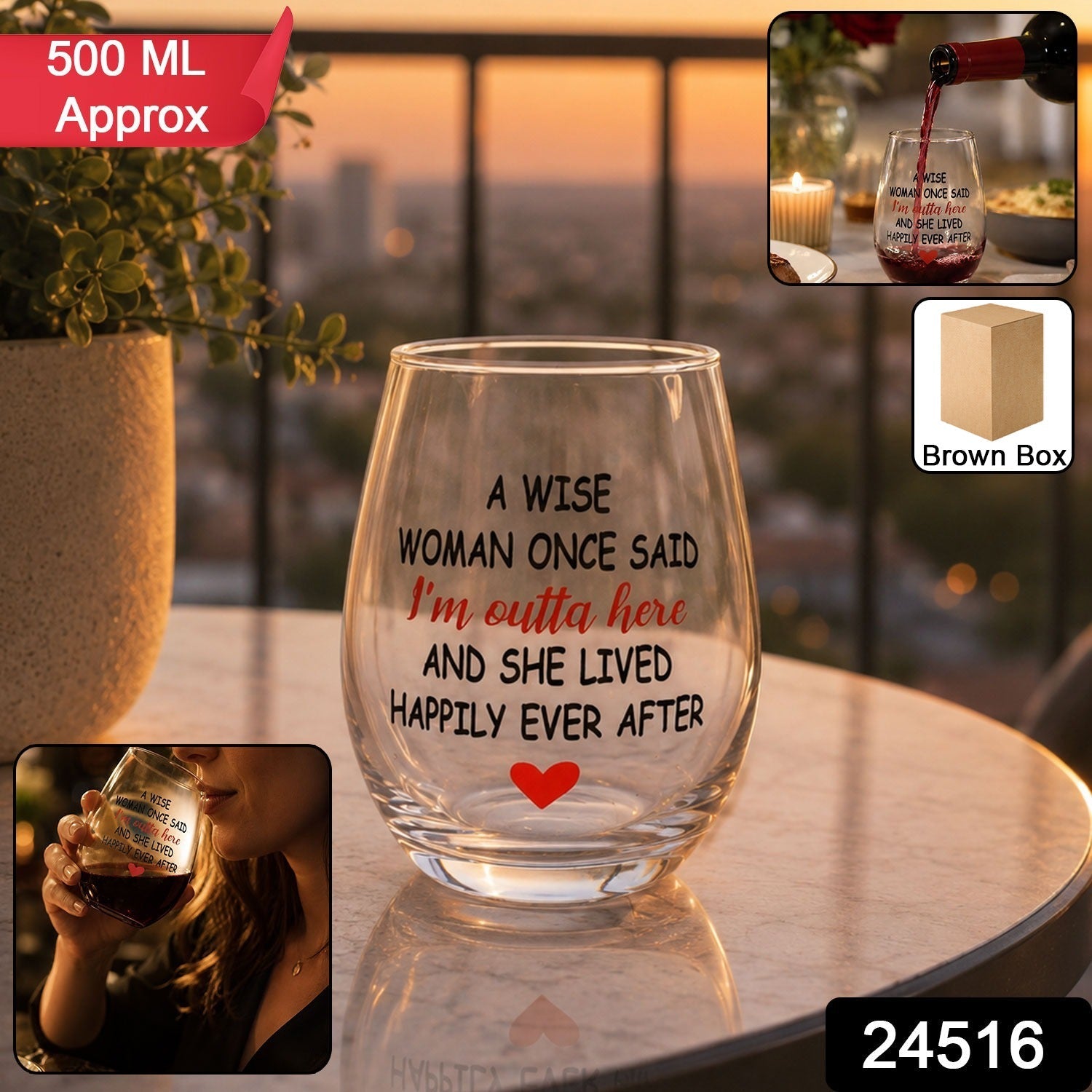 Set of drinkware glass tumblers for parties or gifts