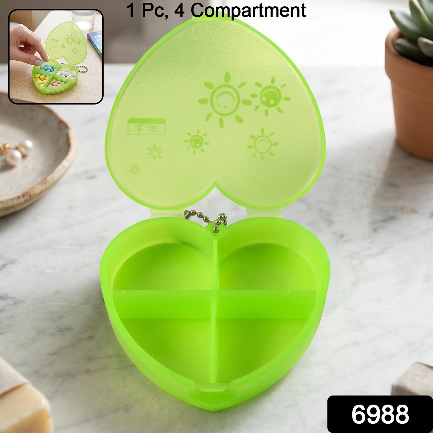 Portable pill organizer box with packaging