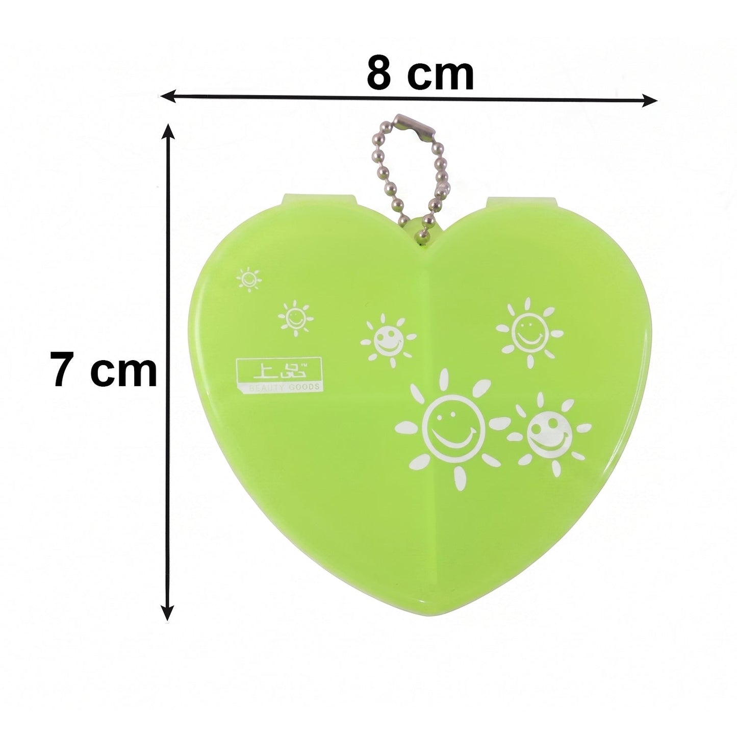 Heart-shaped pill organizer on white background