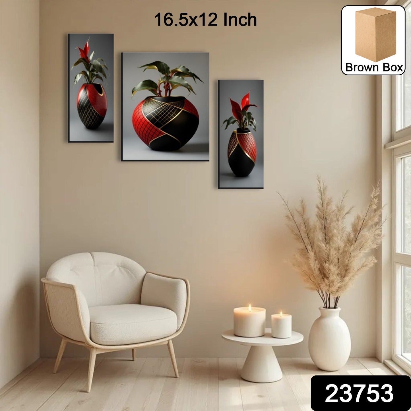 Modern floral MDF wall art painting for living room