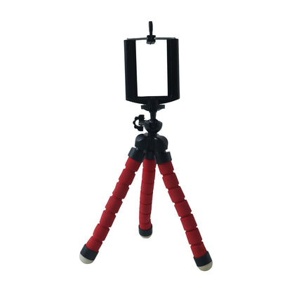 White mini tripod stand on a plain background for mobile use