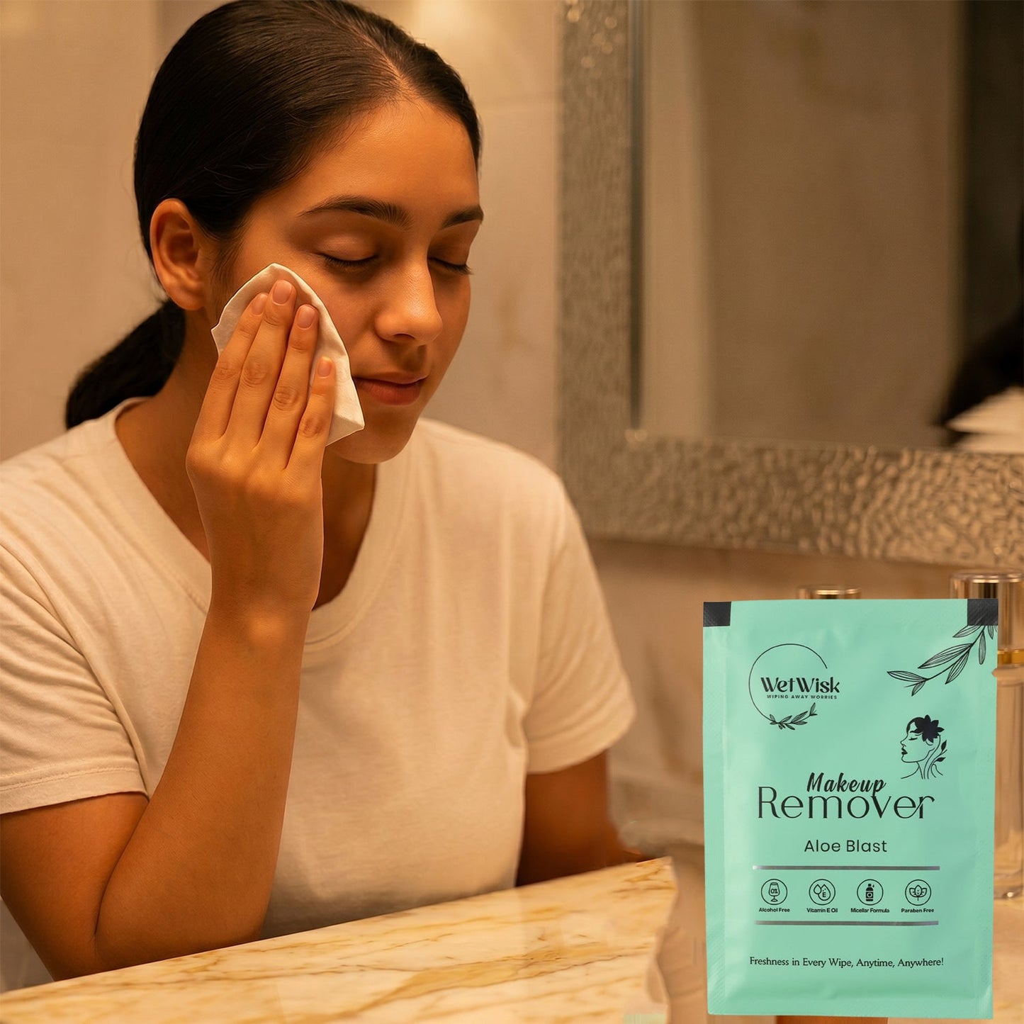 Aloe blast makeup remover wipe for fresh face