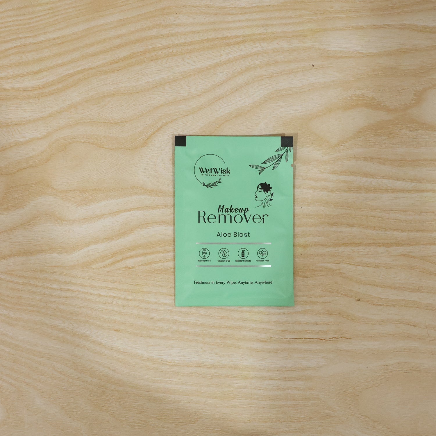 Makeup remover wipe in use for quick cleansing