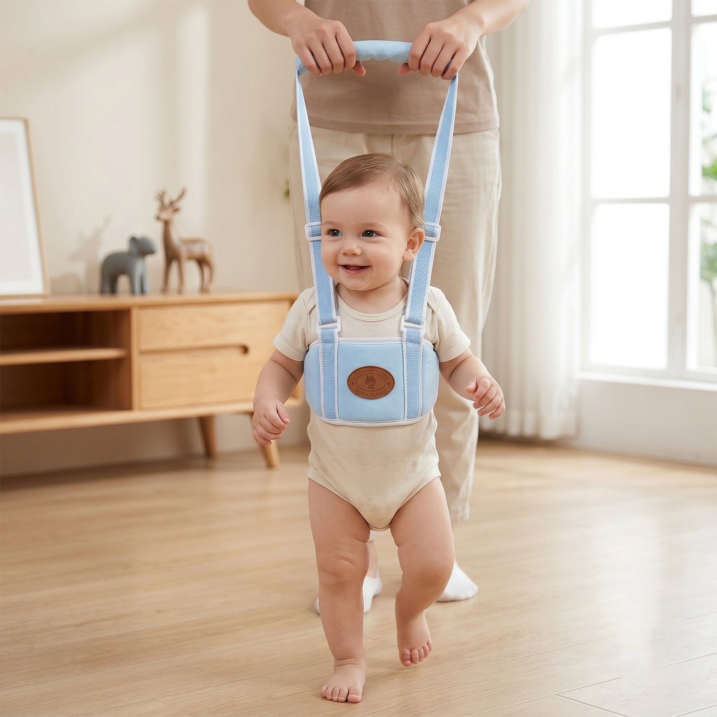 Toddler walking harness use
