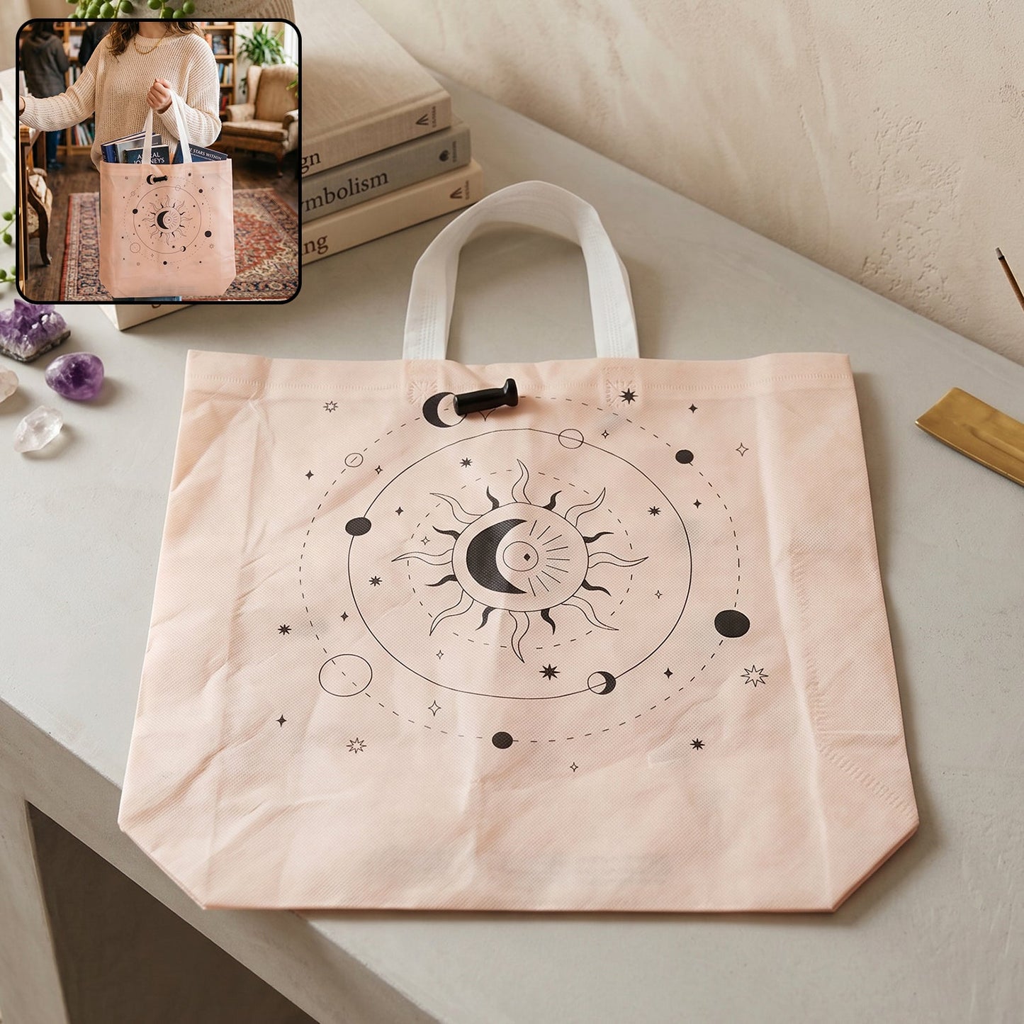 Front view of multipurpose carry hand bag with lock system