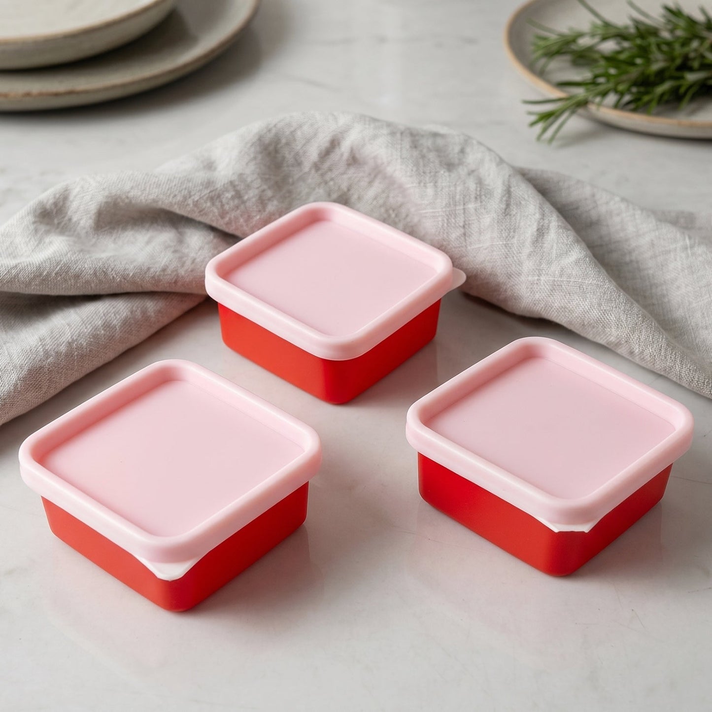 3-piece set of small kitchen storage containers for home and travel