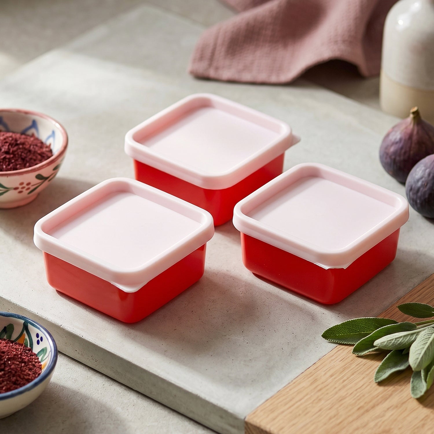 Kitchen container set for storing dry fruits, vegetables, and leftovers