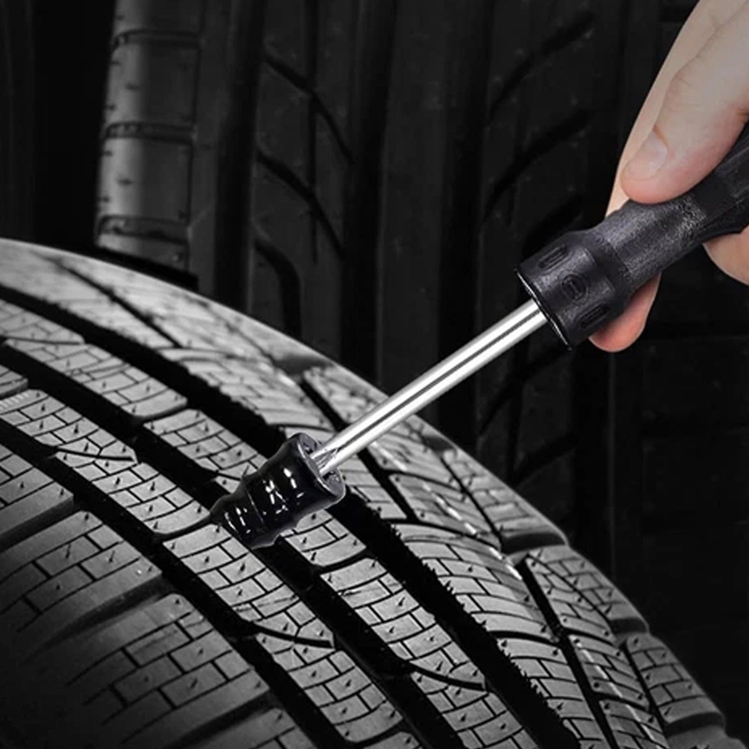 Pink tire puncture repair screw plug for quick fixes