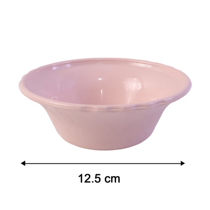 Size guide for plastic serving bowls in bright colours