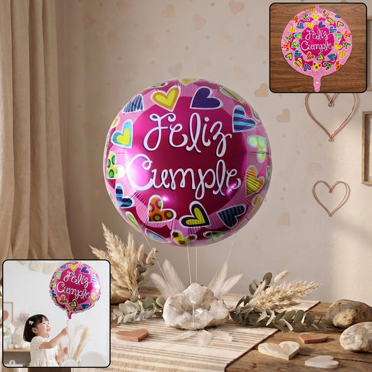 Decorative Feliz Cumple foil balloon for birthdays
