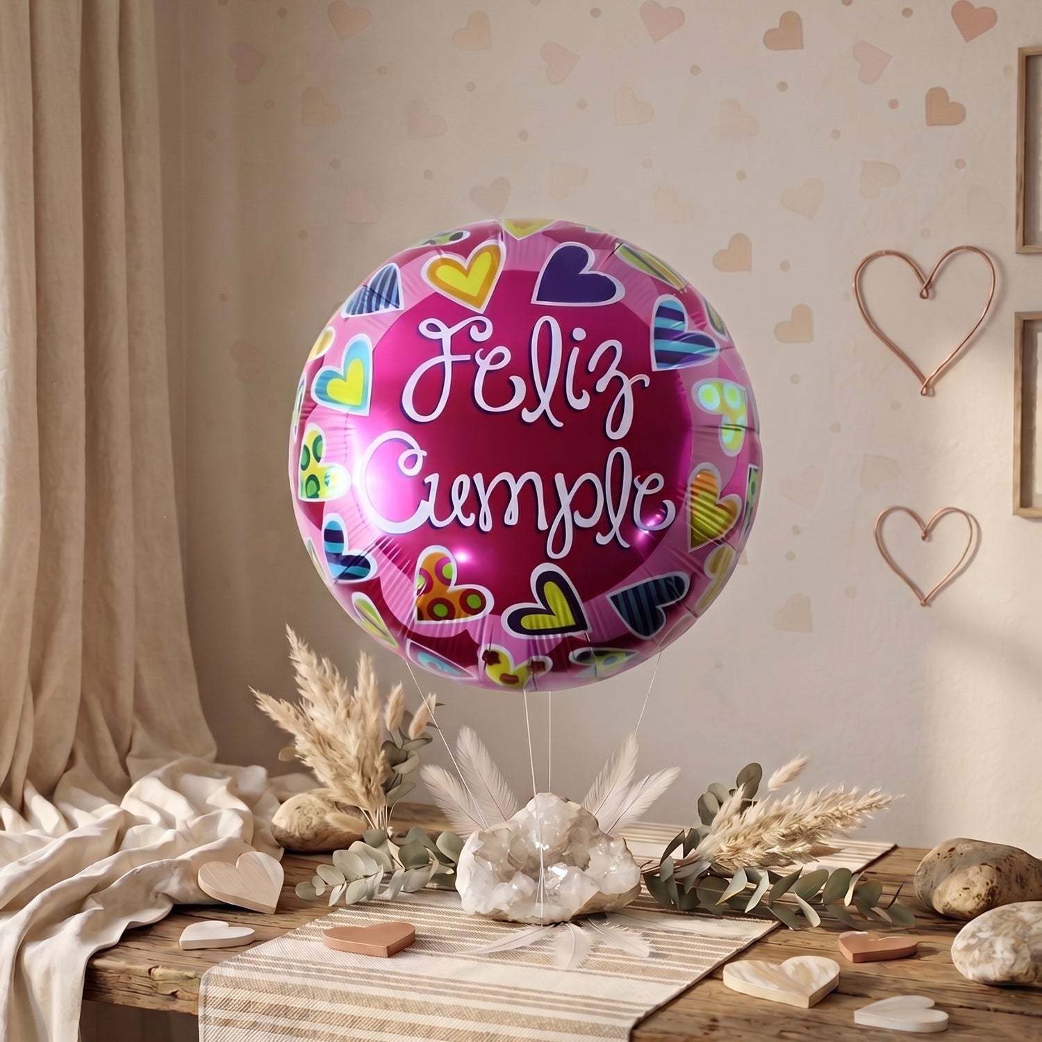 Bright and colorful birthday foil balloon